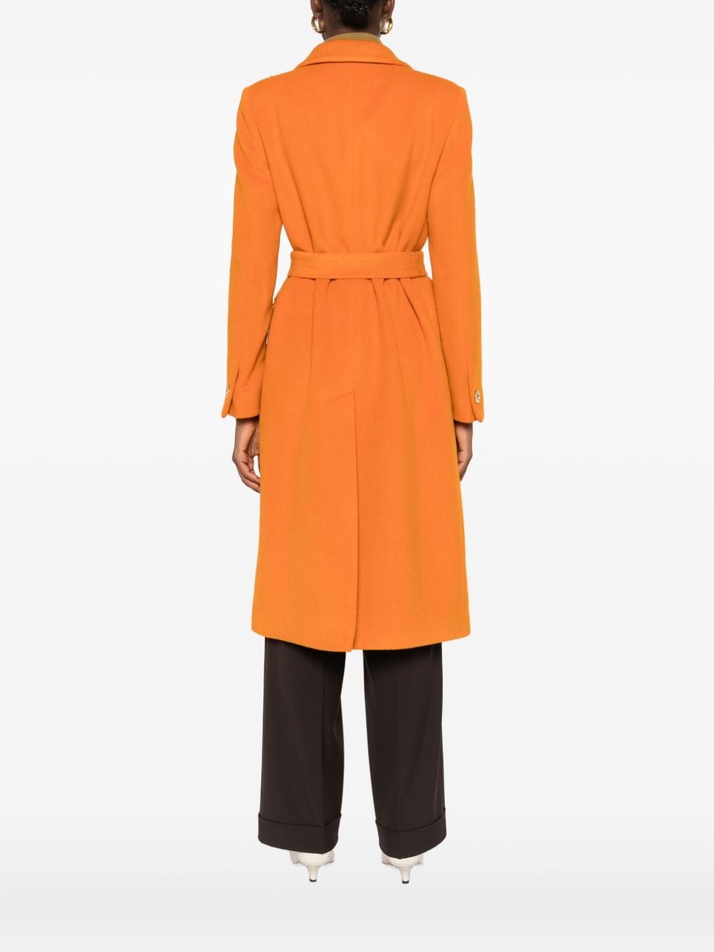 Tagliatore Wool Double-breasted Coat Orange