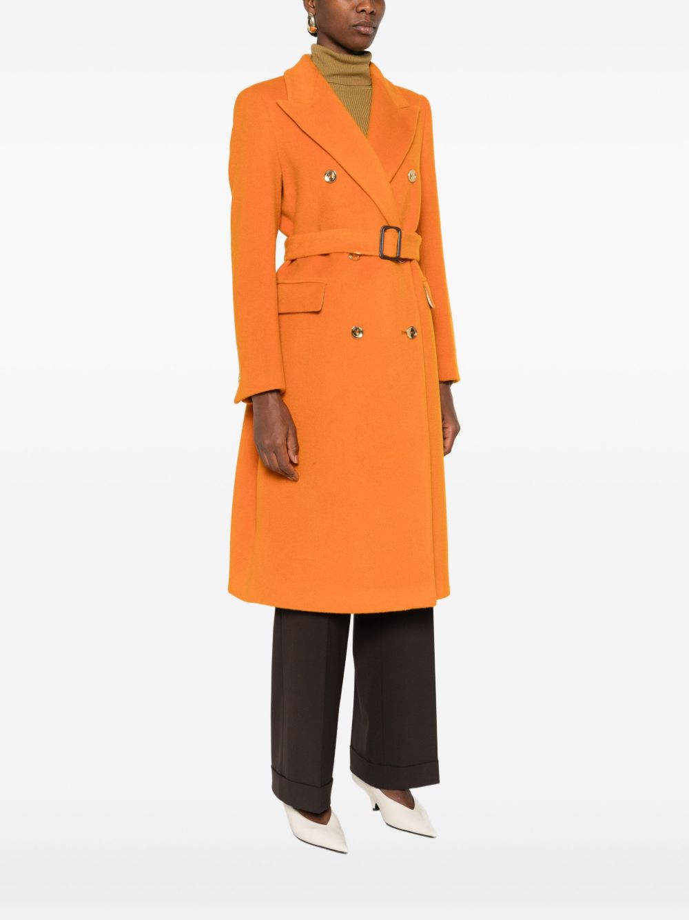 Tagliatore Wool Double-breasted Coat Orange