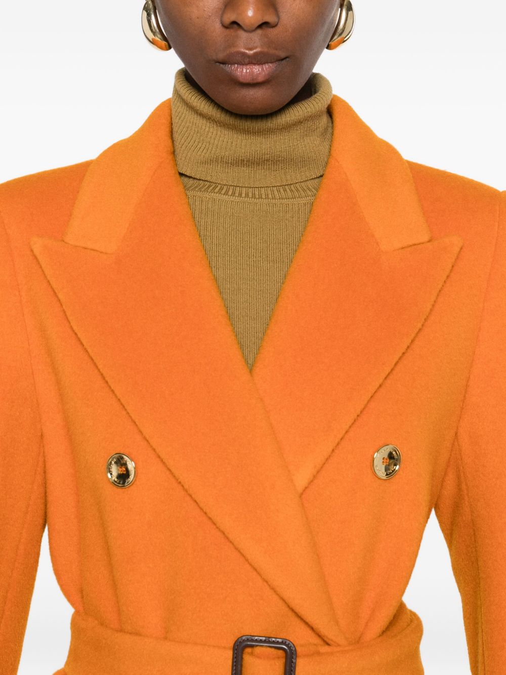 Tagliatore Wool Double-breasted Coat Orange