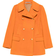 Tagliatore Wool Double-breasted Coat Orange