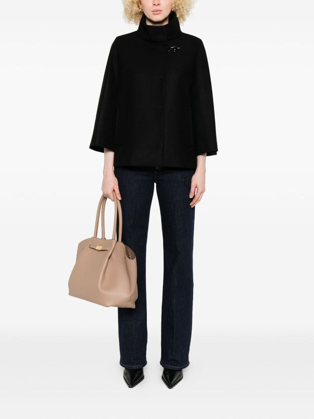 Fay Wool Cape Jacket - Black