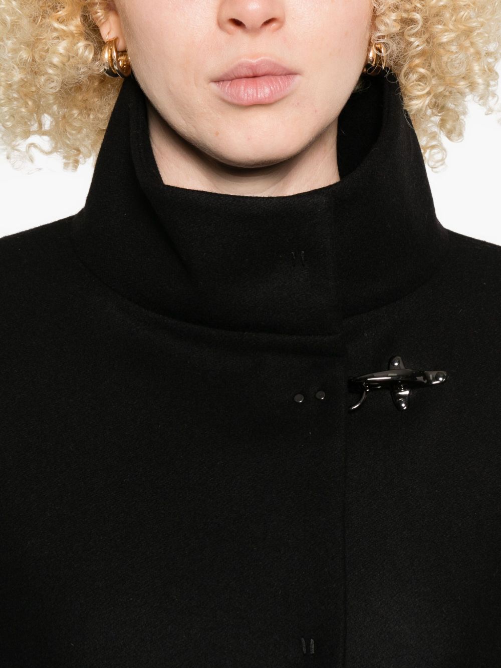 Fay Wool Cape Jacket - Black