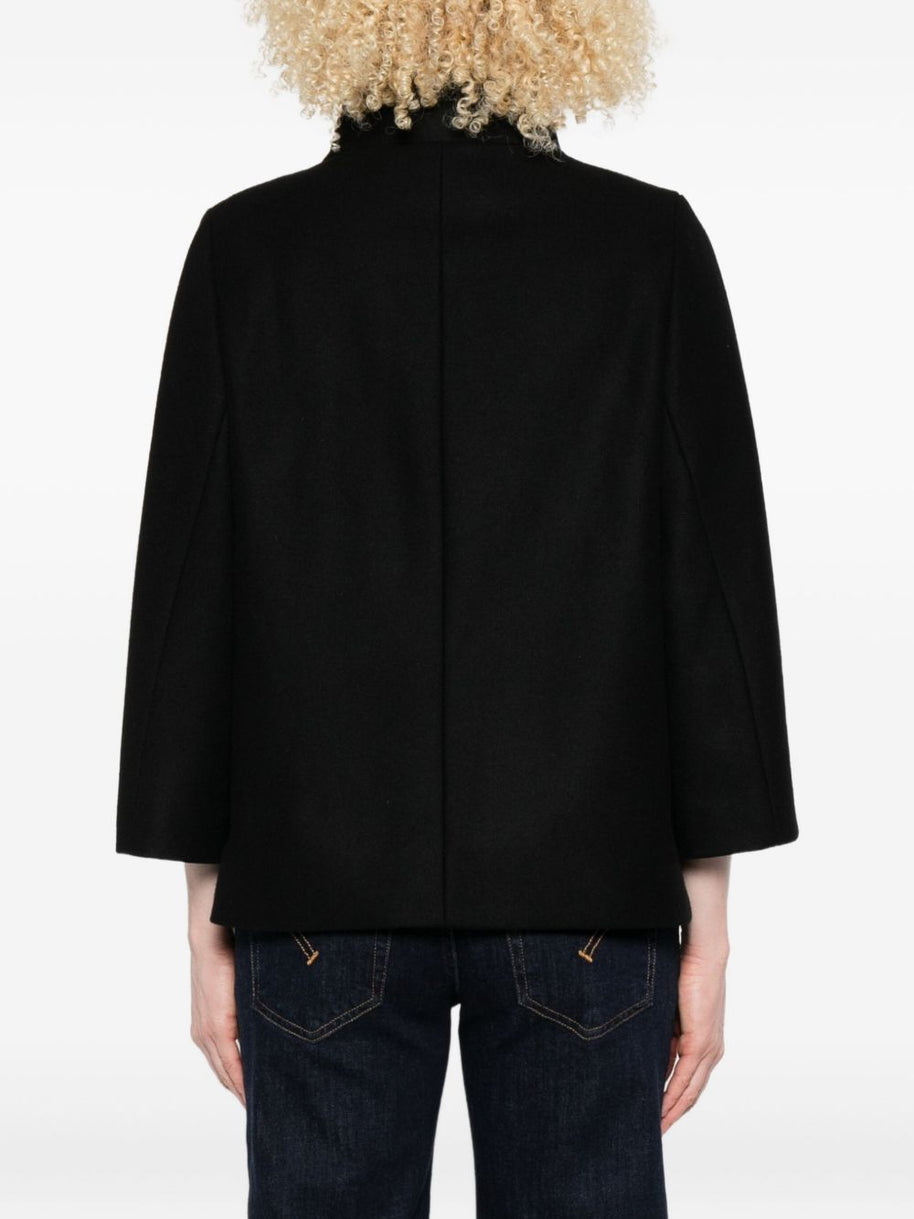 Fay Wool Cape Jacket - Black
