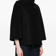 Fay Wool Cape Jacket - Black