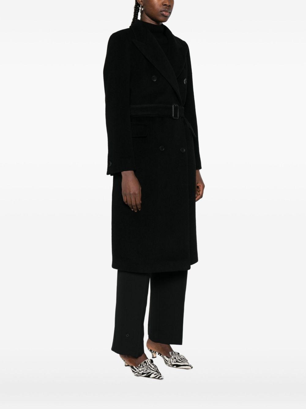 Tagliatore Wool Double-breasted Coat Black
