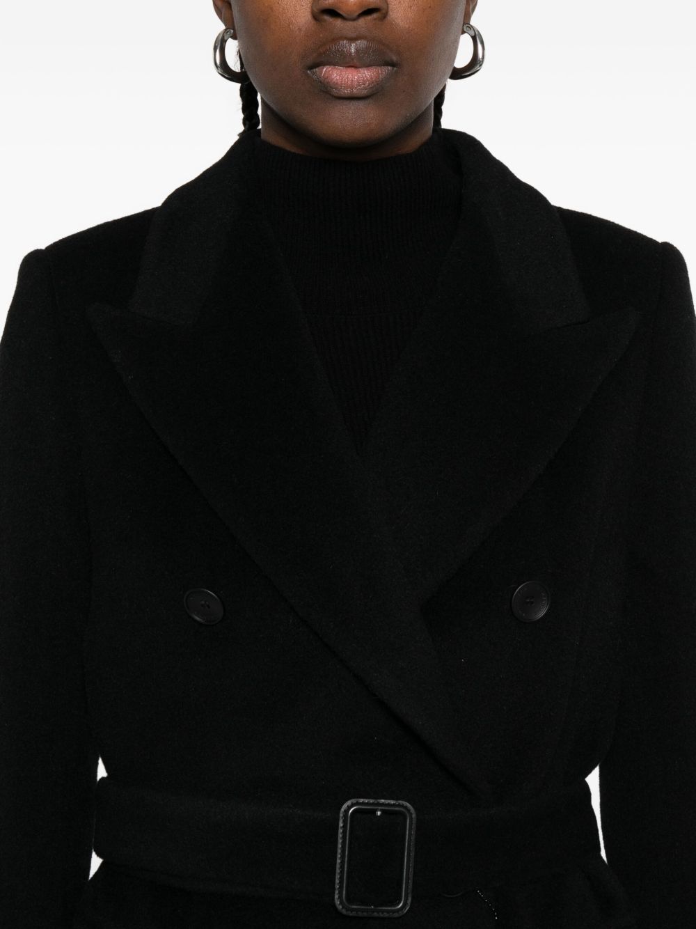 Tagliatore Wool Double-breasted Coat Black