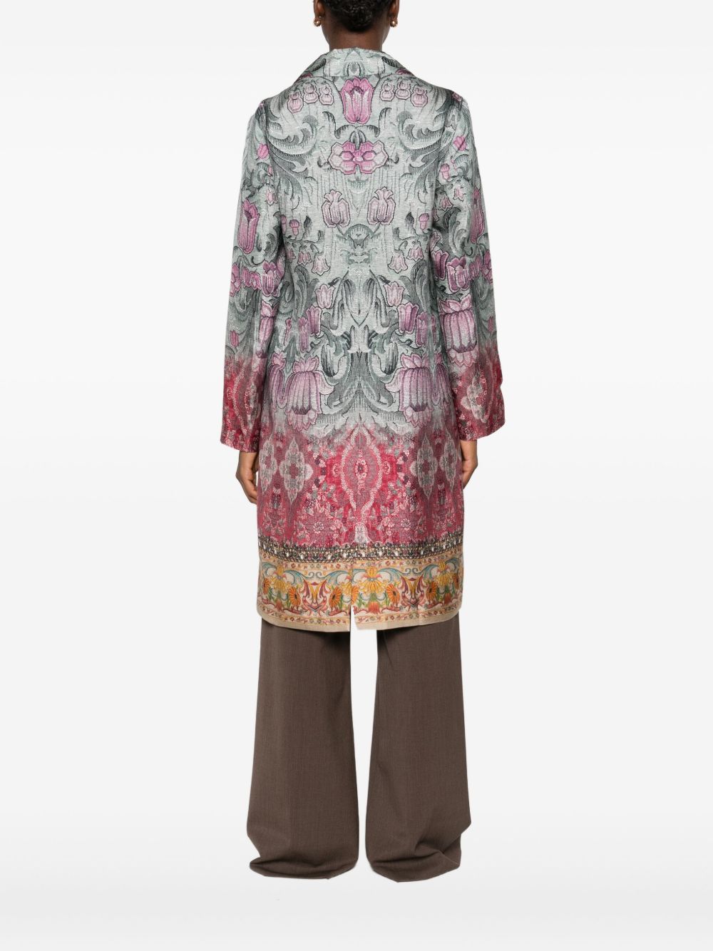 Pierre Louis Mascia Silk Printed Single-breasted Coat - MultiColour