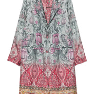 Pierre Louis Mascia Silk Printed Single-breasted Coat - MultiColour