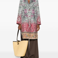 Pierre Louis Mascia Silk Printed Single-breasted Coat - MultiColour