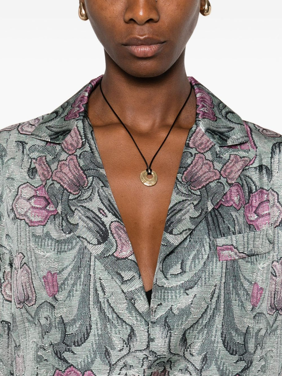 Pierre Louis Mascia Silk Printed Single-breasted Coat - MultiColour