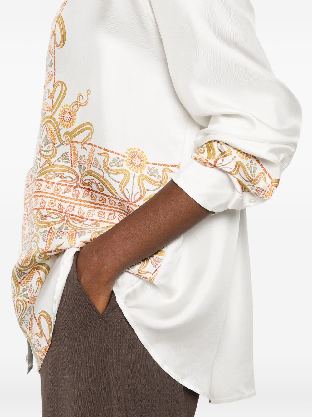 Pierre Louis Mascia Embroidered Silk Shirt - White