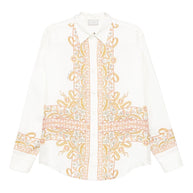 Pierre Louis Mascia Embroidered Silk Shirt - White