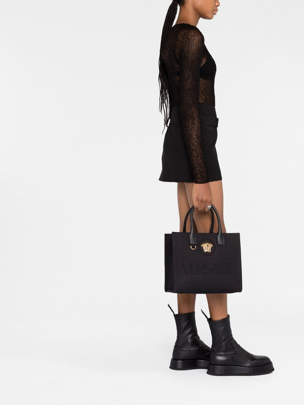 Versace La Medusa Small Tote Bag - Black