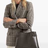 Brunello Cucinelli Essence Leather Handbag - Brown