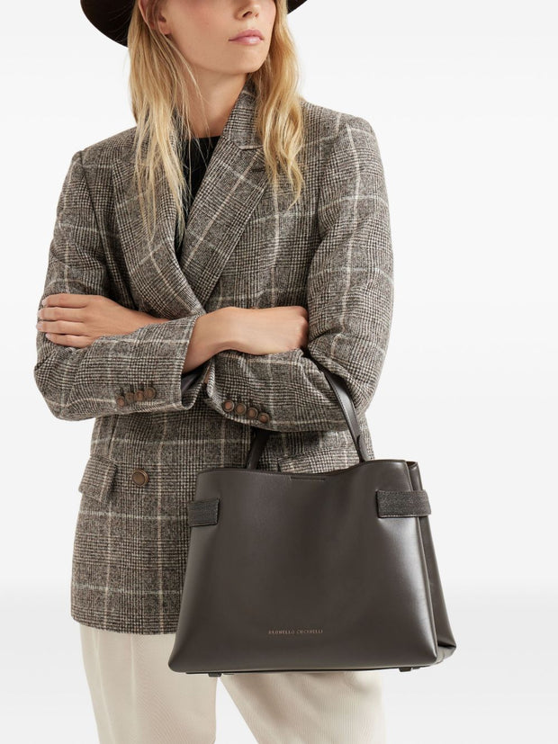 Brunello Cucinelli Essence Leather Handbag - Brown