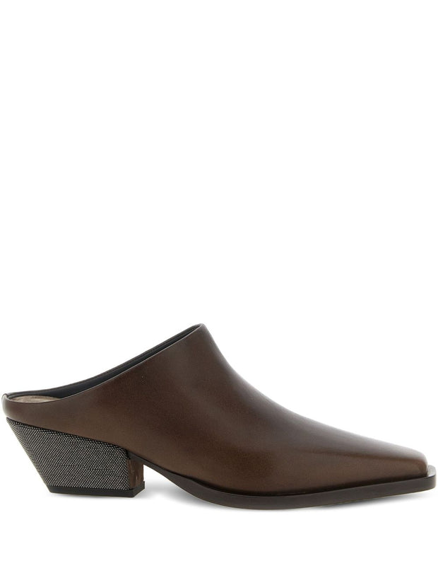Brunello Cucinelli Leather Mules - Brown