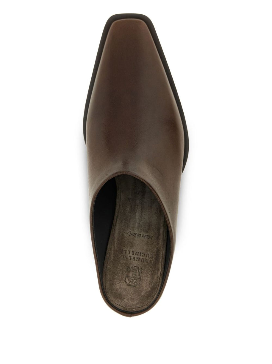 Brunello Cucinelli Leather Mules - Brown