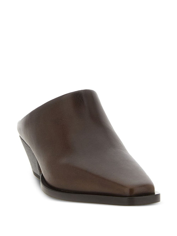 Brunello Cucinelli Leather Mules - Brown