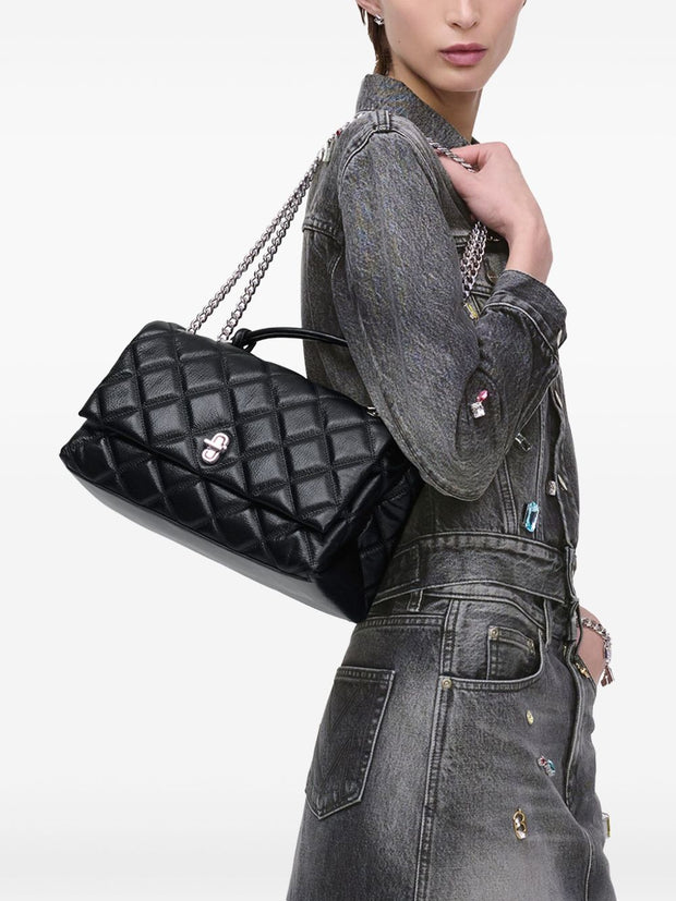 Marc Jacobs The Dual Chain Leather Shoulder Bag - Black