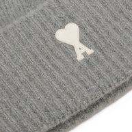 Ami Paris Grey Alpaca Striped Ami De Coeur Beanie