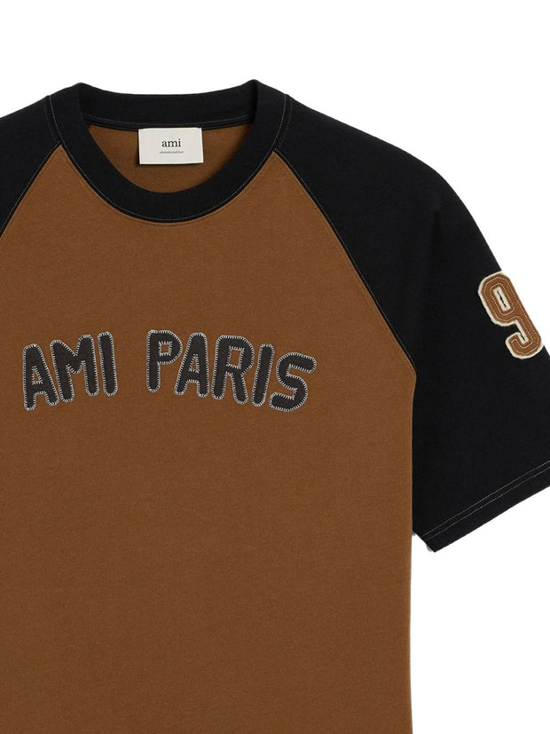 Ami Paris Colorblock T-shirt - Brown