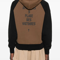 Ami Paris Cotton Colorblock Hoodie - Brown