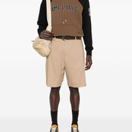 Ami Paris Cotton Colorblock Hoodie - Brown