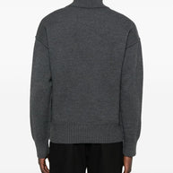 Ami Paris Ami De Coeur Wool Sweater - Grey