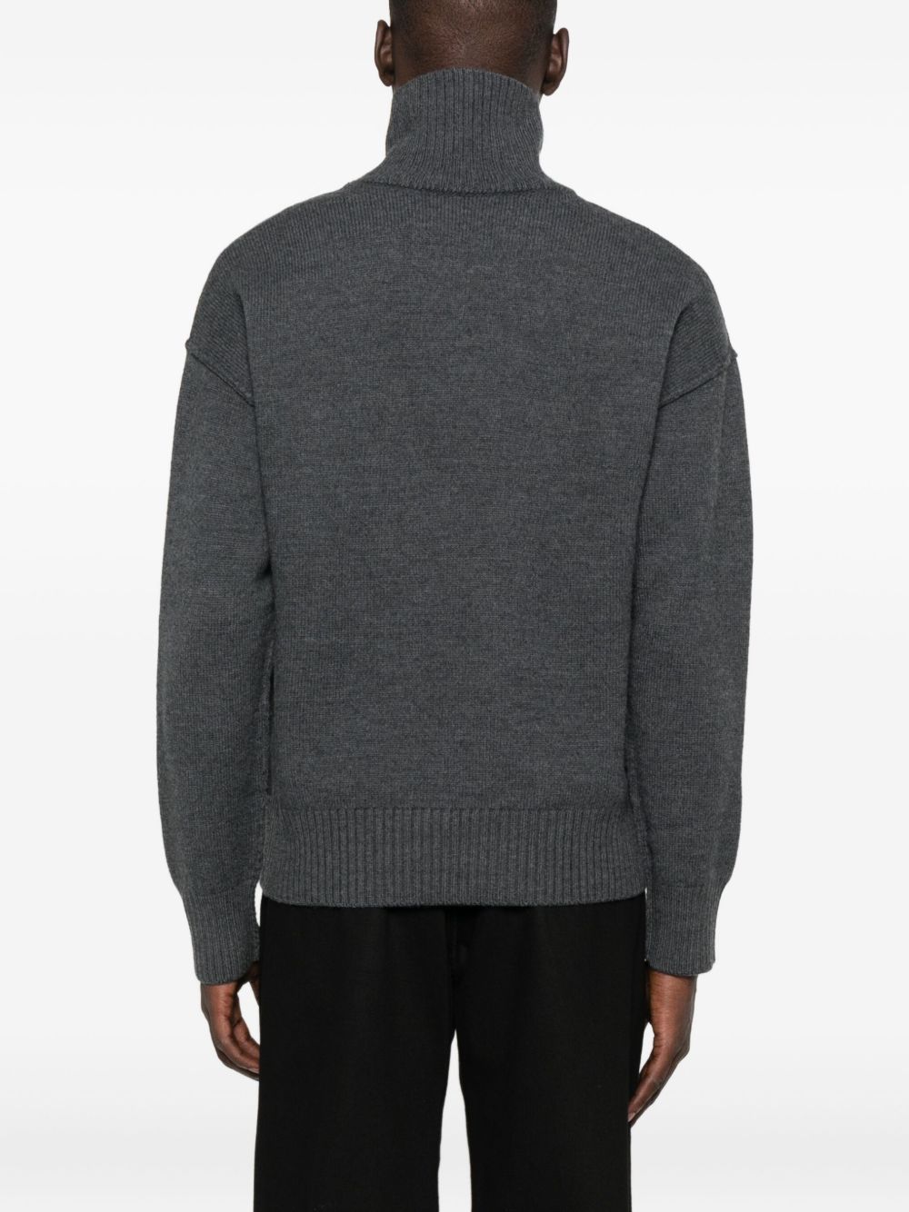 Ami Paris Ami De Coeur Wool Sweater - Grey