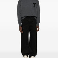 Ami Paris Ami De Coeur Wool Sweater - Grey