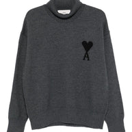 Ami Paris Ami De Coeur Wool Sweater - Grey