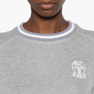 Brunello Cucinelli Logo Cotton Sweatshirt - Grey