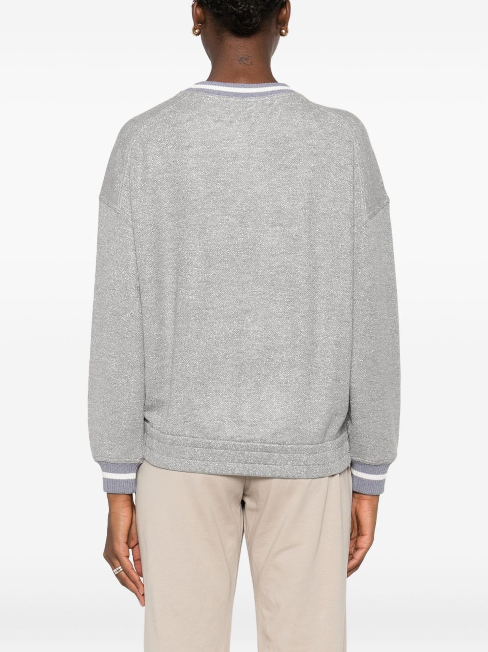 Brunello Cucinelli Logo Cotton Sweatshirt - Grey