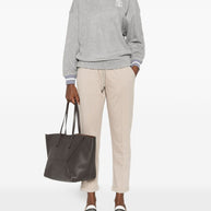 Brunello Cucinelli Logo Cotton Sweatshirt - Grey