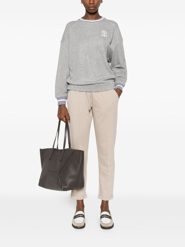 Brunello Cucinelli Logo Cotton Sweatshirt - Grey