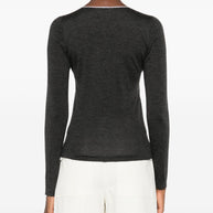 Brunello Cucinelli Cashmere And Silk V-necked Sweater - Grey