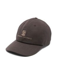 Brunello Cucinelli Logo Cotton Baseball Cap - Brown