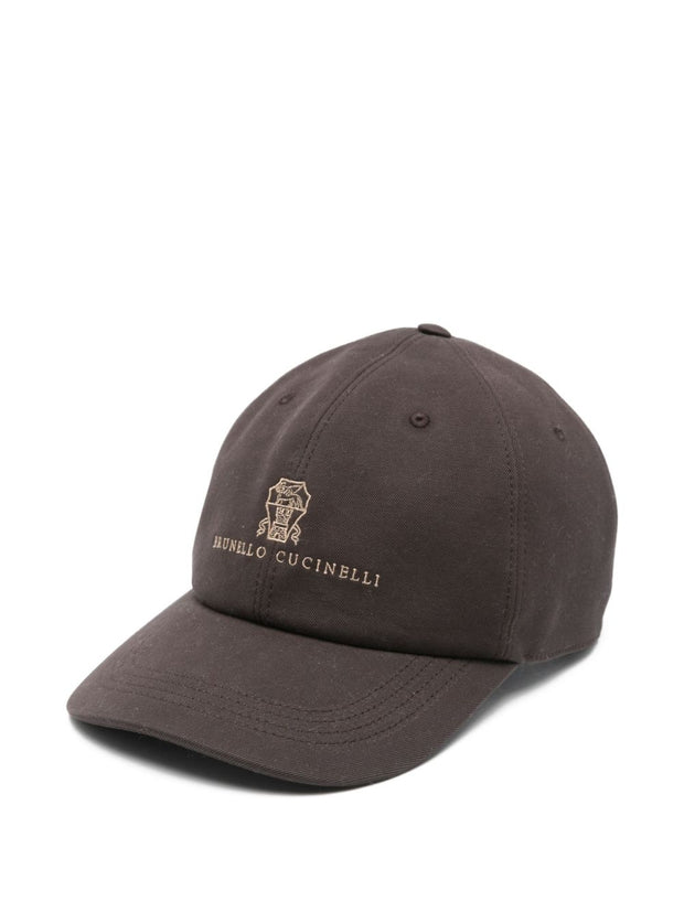Brunello Cucinelli Logo Cotton Baseball Cap - Brown