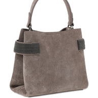 Brunello Cucinelli Suede Leather Handbag - Beige