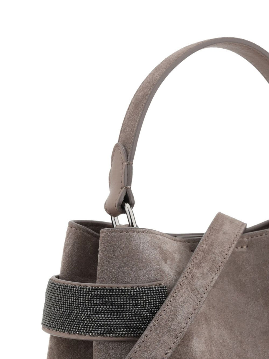Brunello Cucinelli Suede Leather Handbag - Beige