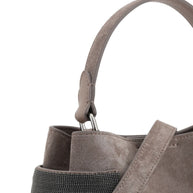 Brunello Cucinelli Suede Leather Handbag - Beige