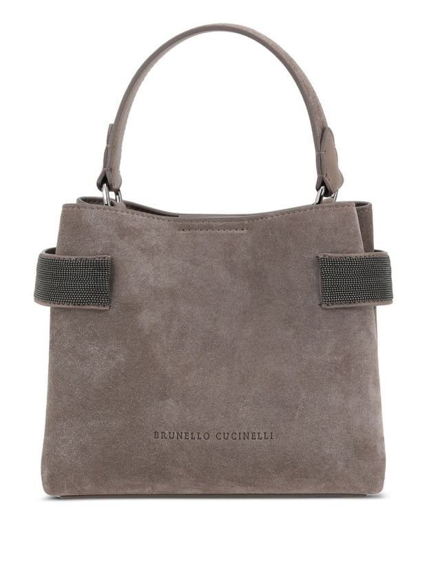 Brunello Cucinelli Suede Leather Handbag - Beige