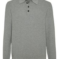 Brunello Cucinelli Cotton Knitted Polo - Light Grey