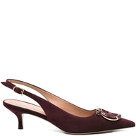 Ferragamo Leather Slingback Pumps - Bordeaux