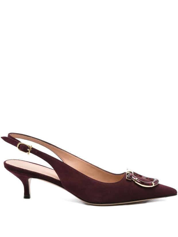 Ferragamo Leather Slingback Pumps - Bordeaux