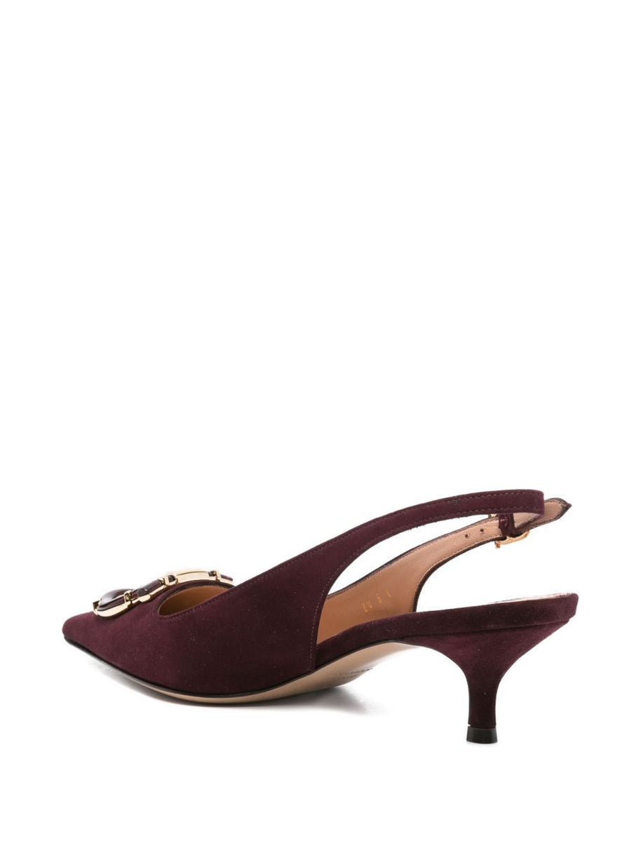 Ferragamo Leather Slingback Pumps - Bordeaux