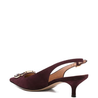 Ferragamo Leather Slingback Pumps - Bordeaux