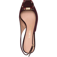 Ferragamo Leather Slingback Pumps - Bordeaux