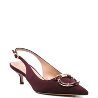 Ferragamo Leather Slingback Pumps - Bordeaux