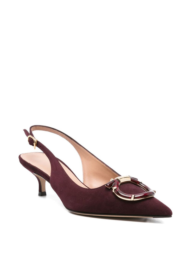 Ferragamo Leather Slingback Pumps - Bordeaux